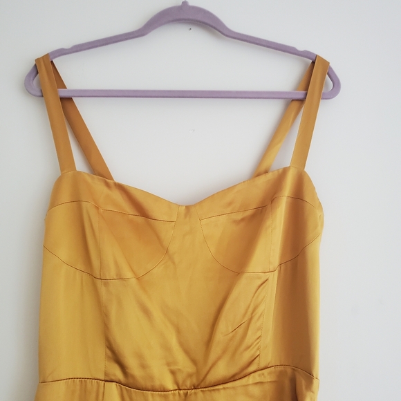 NWT Reformation Fonda 100% Silk Bustier Bodice Ochre Yellow Size 12 - Picture 9 of 11